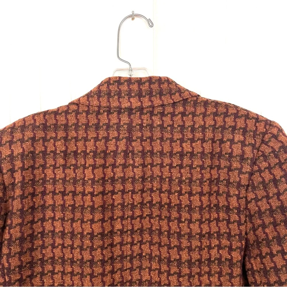 Giorgio Sant'Angelo Women's Brown Houndstooth Blazer - Picture 8 of 11